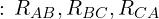  \text{Δ 회로: } R_{AB}, R_{BC}, R_{CA} 