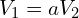  V_1 = a V_2 