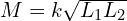  M = k \sqrt{L_1 L_2} 