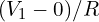 (V_1 - 0)/R