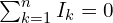  \sum_{k=1}^{n} I_k = 0 
