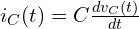  i_C(t) = C \frac{d v_C(t)}{d t} 