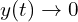 y(t) \rightarrow 0