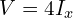  V = 4 I_x 
