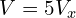  V = 5V_x 
