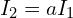  I_2 = a I_1 