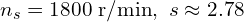 n_s = 1800~\text{r/min},\ s \approx 2.78%,\ f_r \approx 1.67~\text{Hz}