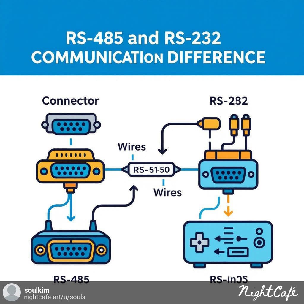 Comparison diagram of RS-485 and RS-232 protocols