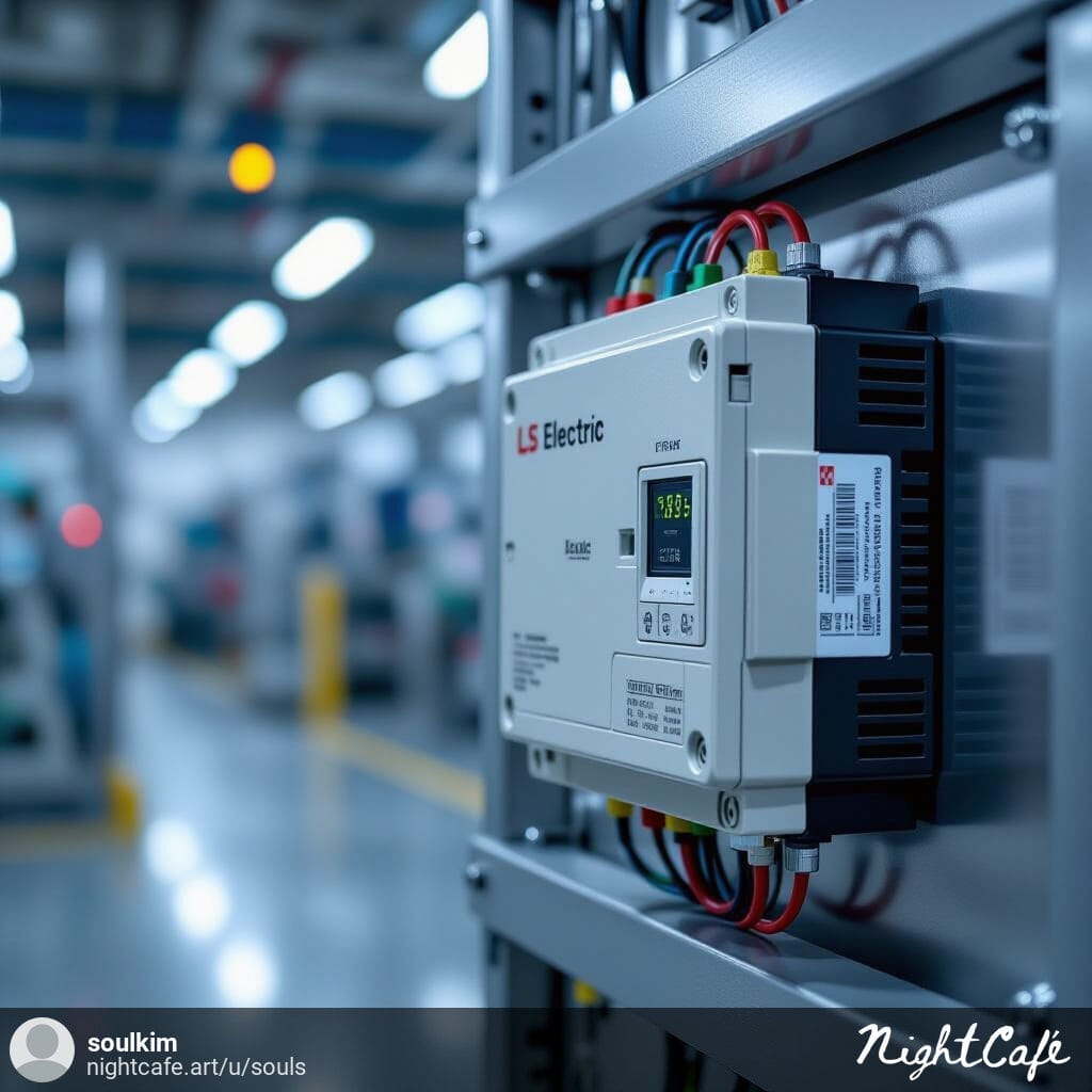 "LS Electric motor controller installed in industrial electrical panel"