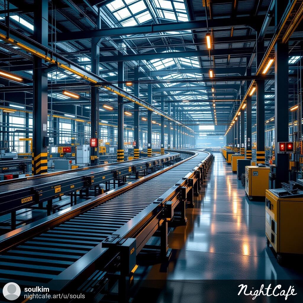 "Smart factory environment showing networked motor controllers"