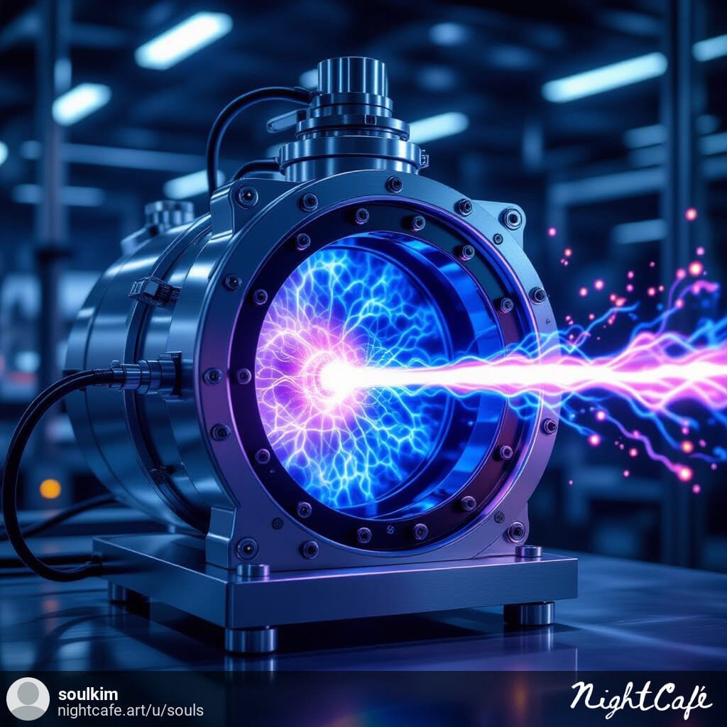 Plasma glowing inside an RPS chamber, powered by RF energy.