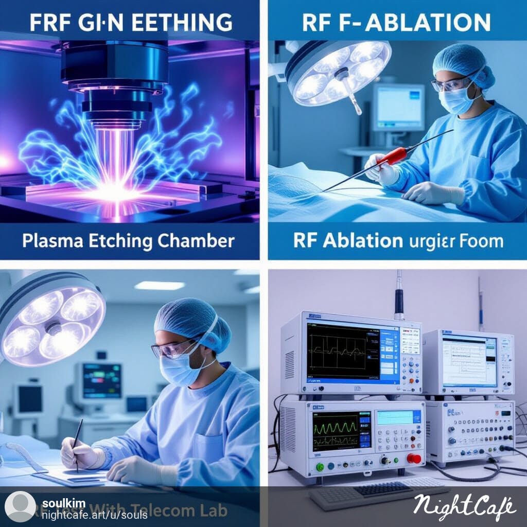 Real-world uses of RF generators in semiconductor, medical, and telecom fields.