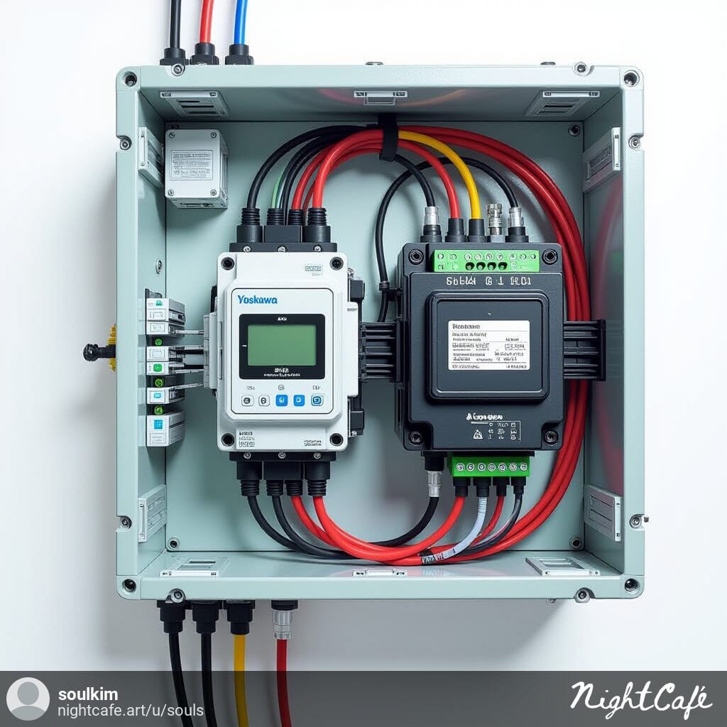Proper cable routing between Sigma7 driver and motor in a panel.